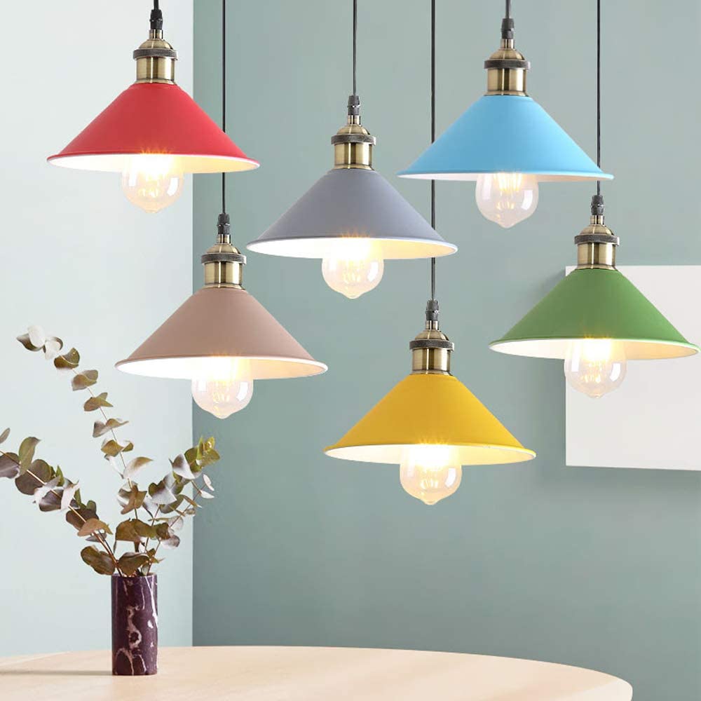 FSliving 4 Pieces Lampshade Lampshade Shade Only Steel Retro Pendant Light Bracket Light Lighting Stylish Nordic Antique LED Compatible Indirect Lighting Bedroom Shade Only DIY