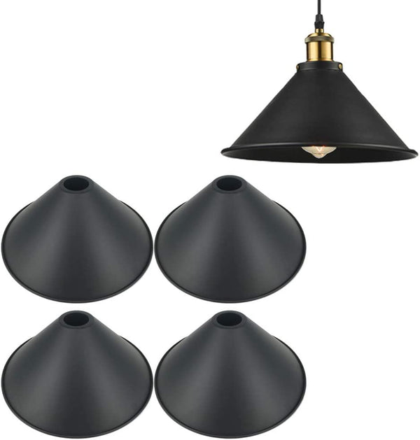 FSliving 4 Stück, Durchmesser 30 cm, Lampenschirm, nur Schirm, Retro-Pendelleuchte aus Stahl, Halterungslicht, stilvoll, nordisch, antik, LED-kompatibel, indirekte Beleuchtung, Schlafzimmer, nur Schirm, DIY