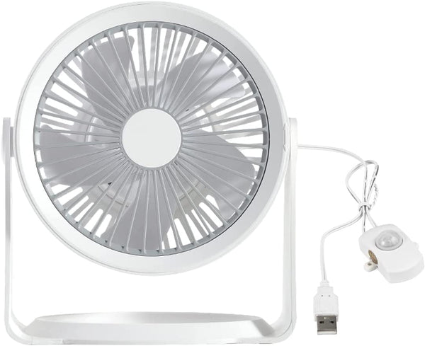FSLiving USB Fan Motion Sensor Quiet Speed ​​5 Blades 4W USB Fan Tabletop &amp; Clip Type Small Pink Tabletop Fan Camping/Living Room/Outdoor Diameter 19cm 