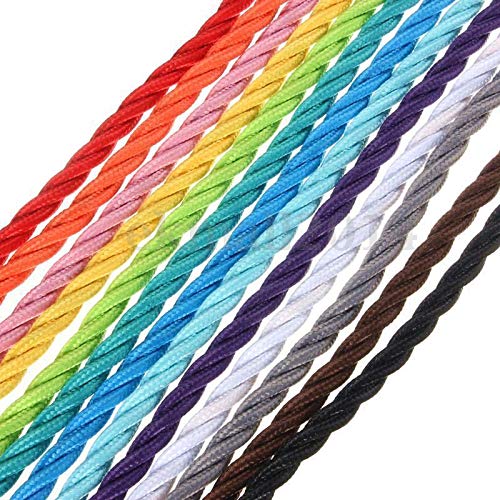 FSliving 10m/50m/100m DIY 2 Core Twisted Cord Wiring Cord Cable Knitted Wire Lamp Chandelier Twisted Wire Double Core Wire Edison Retro Bulb Wire