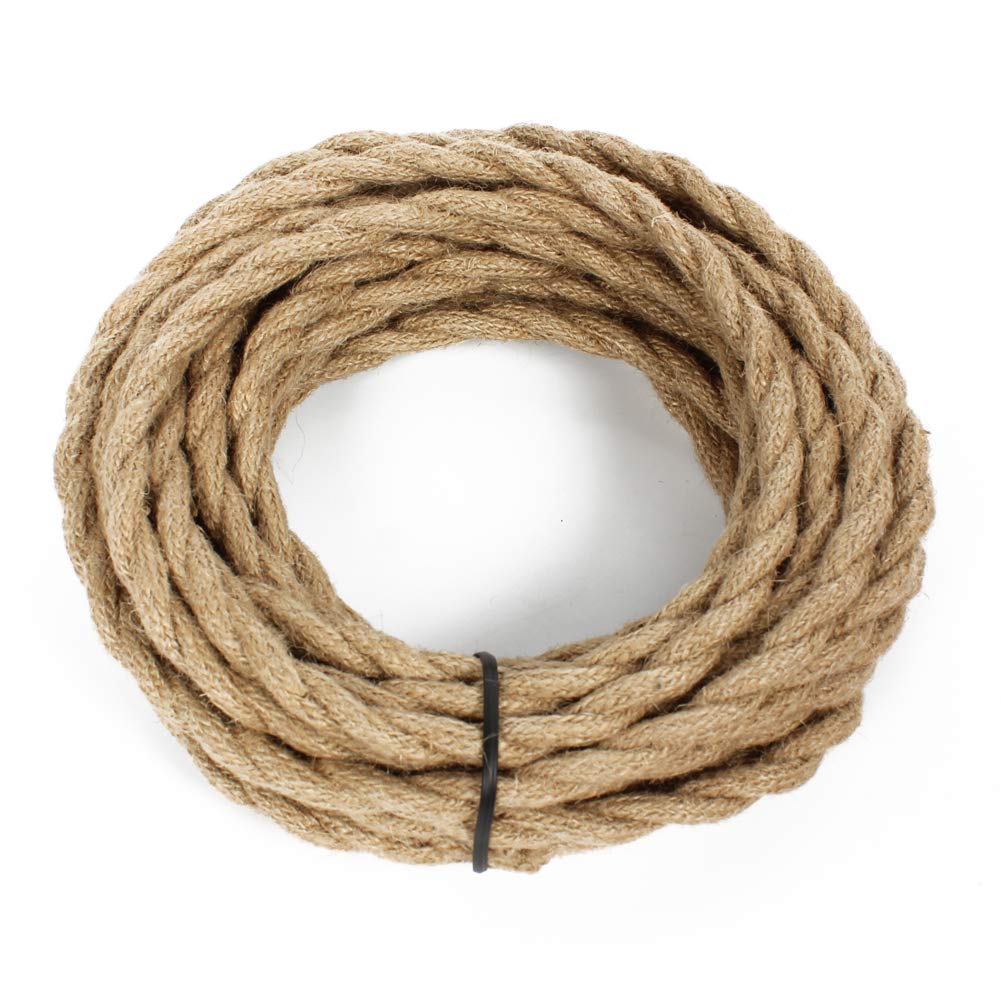FSliving 10m/50m/100m DIY 2 Core Twisted Cord Wiring Cord Cable Knitted Wire Lamp Chandelier Twisted Wire Double Core Wire Edison Retro Bulb Wire