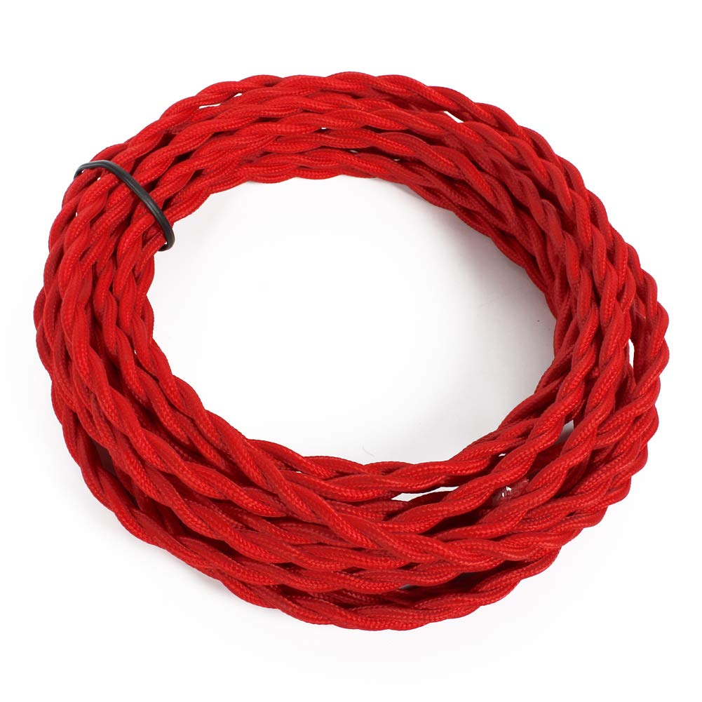 FSliving 10m/50m/100m DIY 2 Core Twisted Cord Wiring Cord Cable Knitted Wire Lamp Chandelier Twisted Wire Double Core Wire Edison Retro Bulb Wire