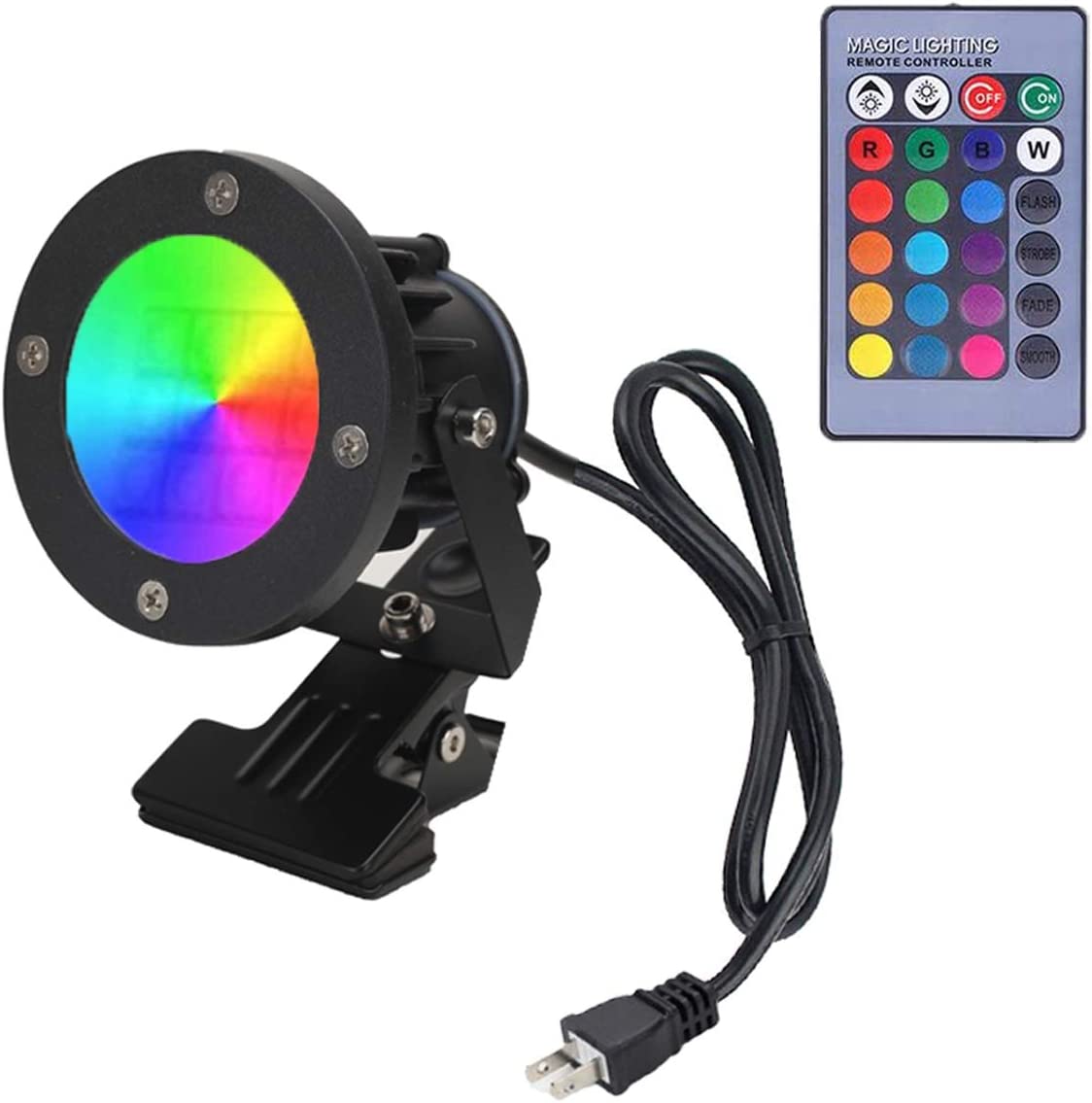 RGB 10W コード長3m 調光 調色 ガーデンライト PSE LEDクリップライト 防雨 防水型 LED クリップライト 防雨型クリップライト LEDライト 電気スタンド デスクスタンド アームライト スポットライト バックライト コンセント式 リモコン付き