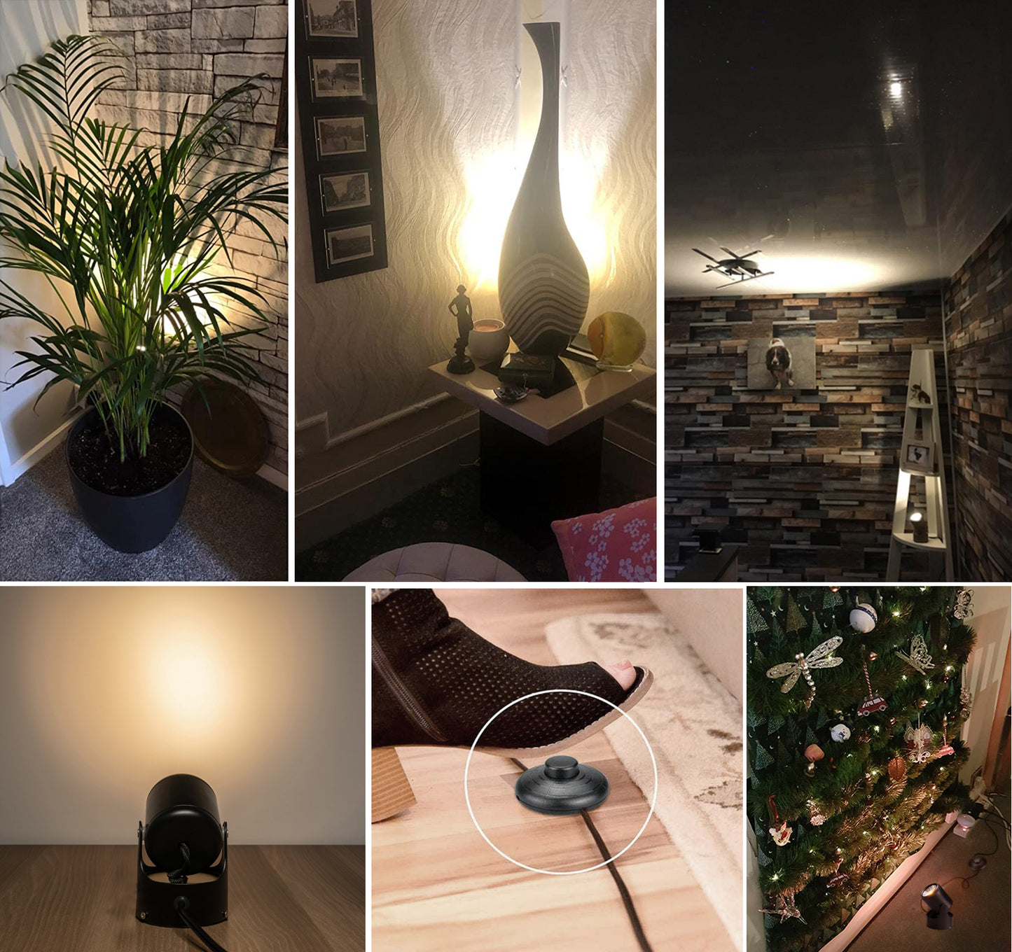FSLiving 7W Fernbedienung Dimmbarer Scheinwerfer Steckdose Typ Innenwand Decke Ausstellung Fotografie Bühnenleuchte Bodenständer Beleuchtung