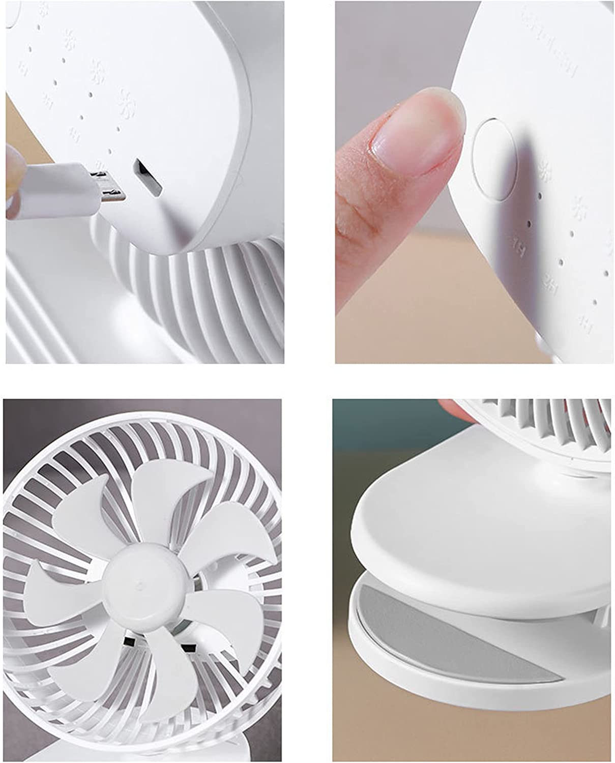 FSLiving USB Fan Motion Sensor Desktop Fan Natural Wind Desktop & Clip Type Brushless Motor Quiet Sensitive