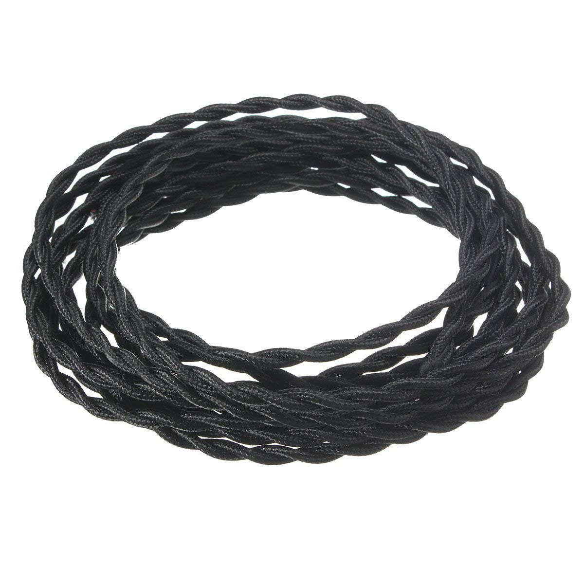 FSliving 10m/50m/100m DIY 2 Core Twisted Cord Wiring Cord Cable Knitted Wire Lamp Chandelier Twisted Wire Double Core Wire Edison Retro Bulb Wire