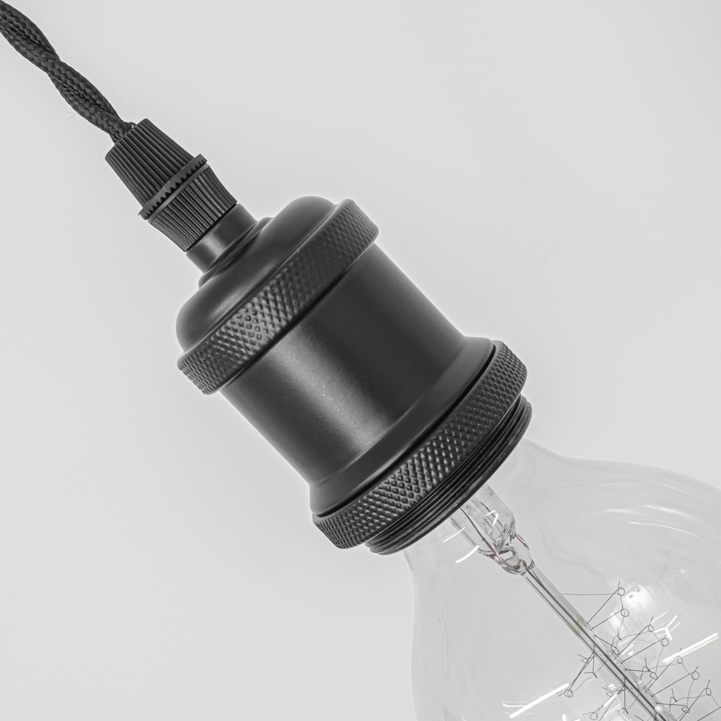 FSLIVING レトロ 電球付き 1灯ペンダント コンセント式 (コード長さ1.8ｍ) 吊り下げ高さ調節可 調光スイッチ付き 調光電球対応古アンティーク紐 真鍮メッキ古仕上げ インテリア照明