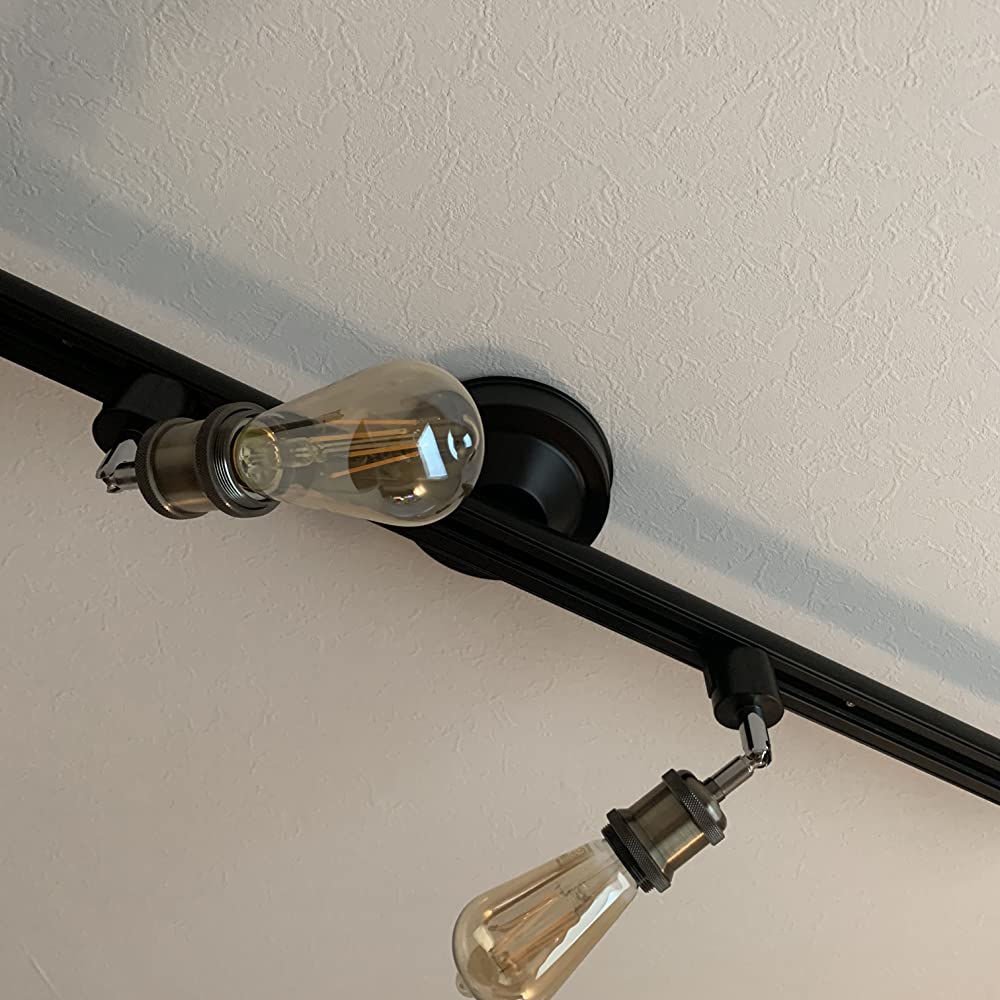 FSLiving 3er Pack LED Strahler Kanalschiene für Strahler Kanalschiene E26 Sockel Beleuchtungsschiene Leuchte Verstellbarer Beleuchtungswinkel Retro Sockel