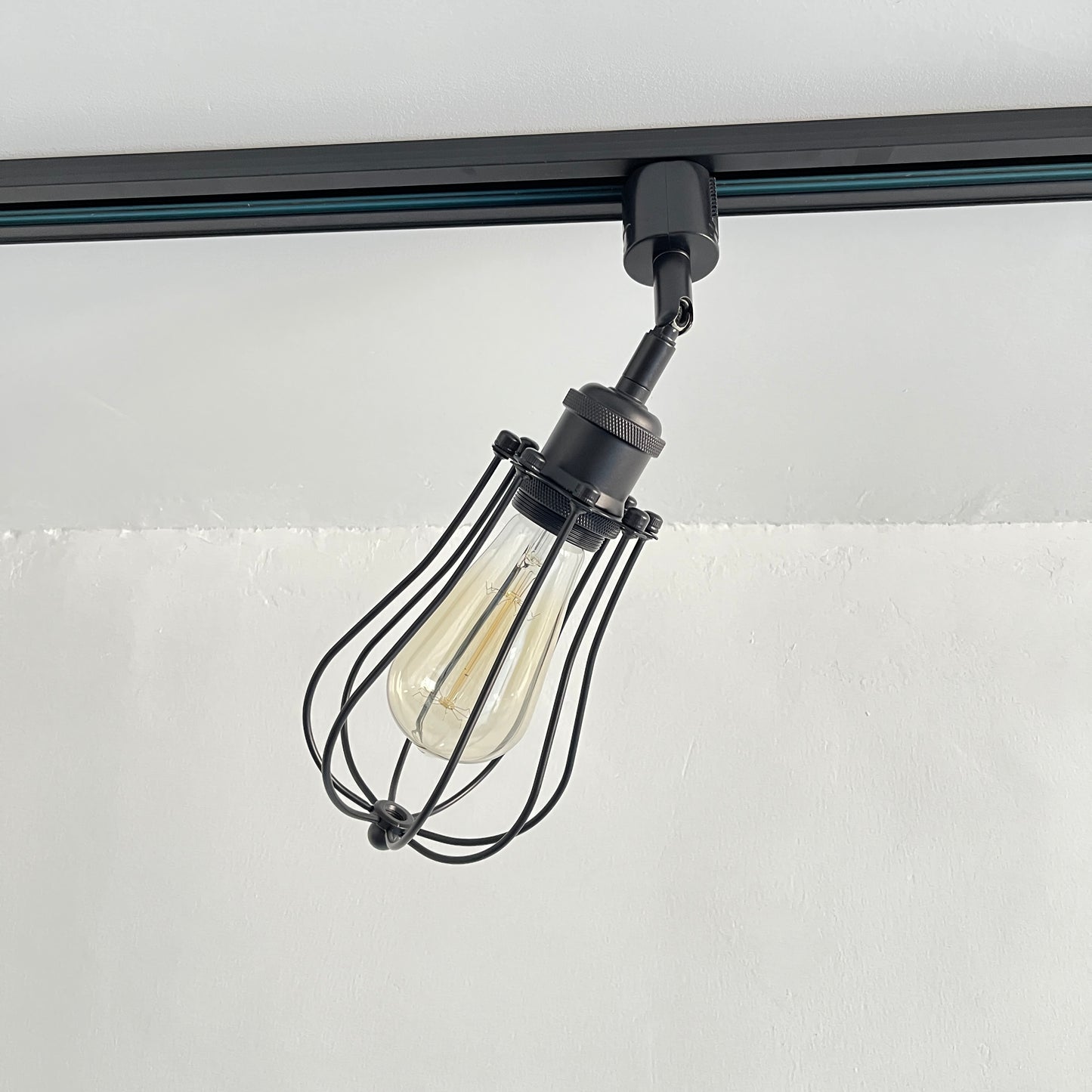 FSLiving マットブラック LEDスポットライトダクトレール用 スポットライトダクトレール用 E26口金 ライティングレール照明器具 照射角度調節可能 レトロソケット