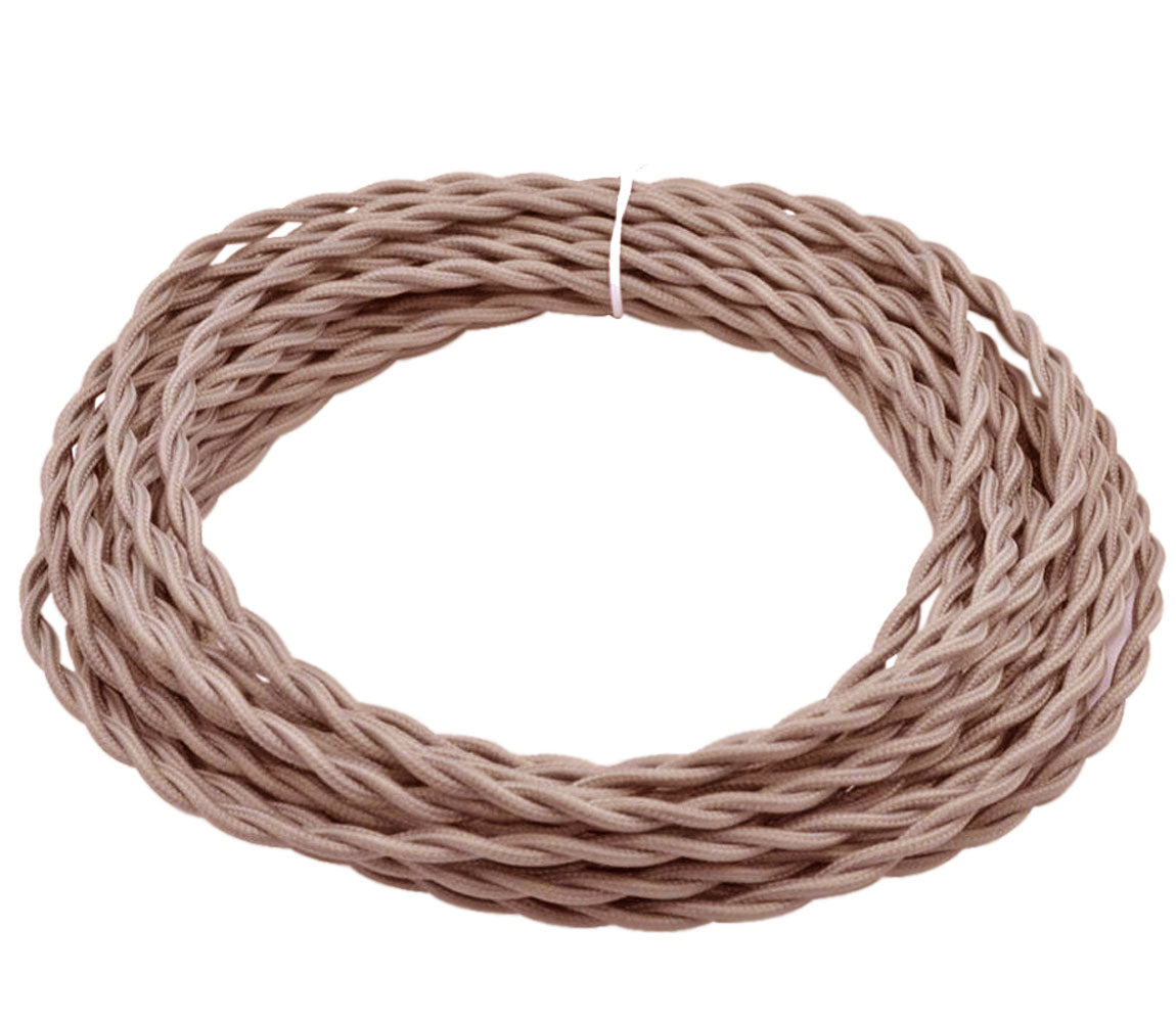 FSliving 10m/50m/100m DIY 2 Core Twisted Cord Wiring Cord Cable Knitted Wire Lamp Chandelier Twisted Wire Double Core Wire Edison Retro Bulb Wire