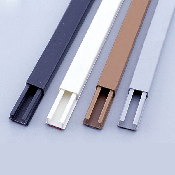 FSLiving 1m×4本入 ケーブルモール テープ付き 1号(15*10mm)  配線収納 ケーブルカバー