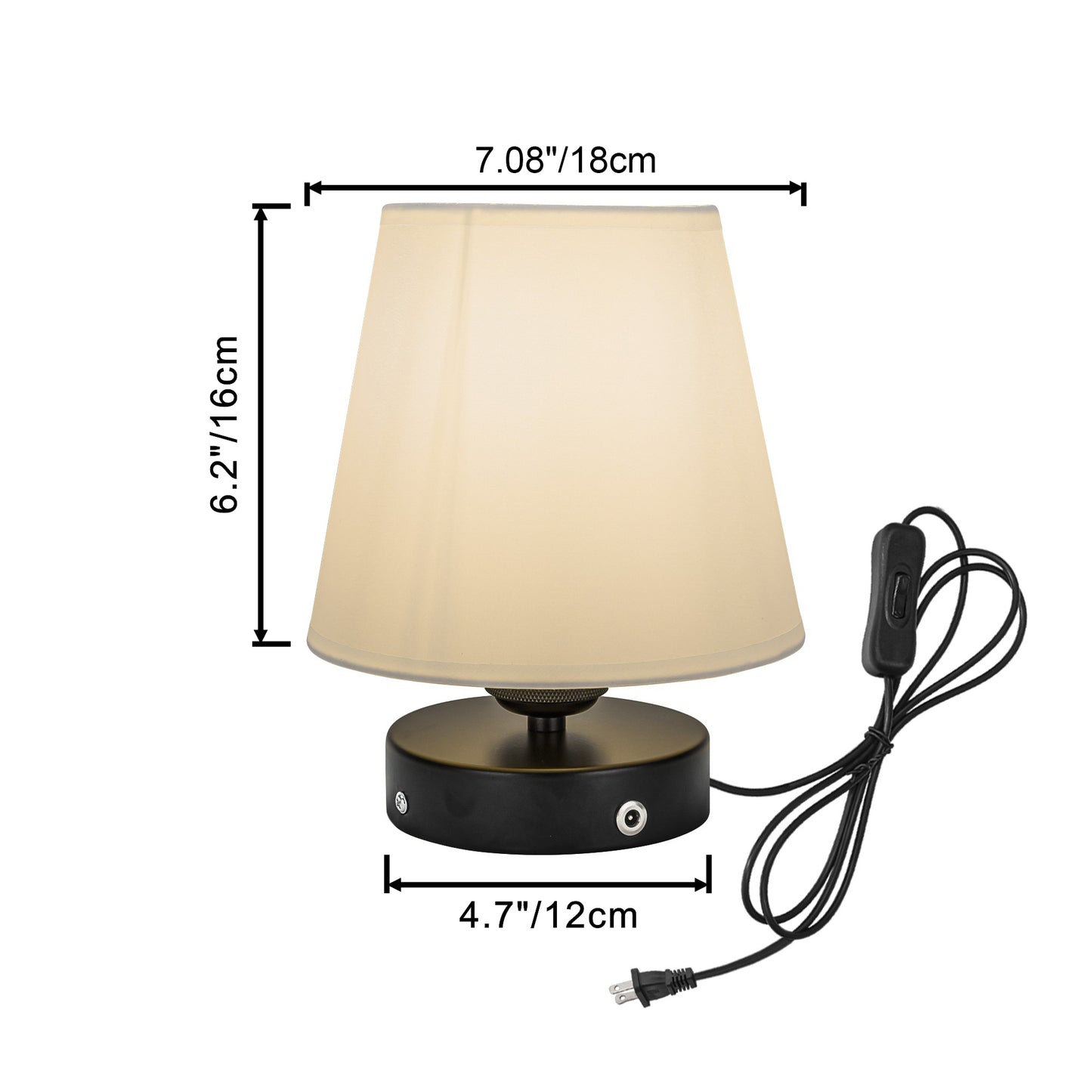 FSLiving Table Lamp Dimmable with Dimmer Switch Retro Brown Cord Steam Antique Table Light Desk Lamp Desk Light Bulb Sold Separately (Iron Style)