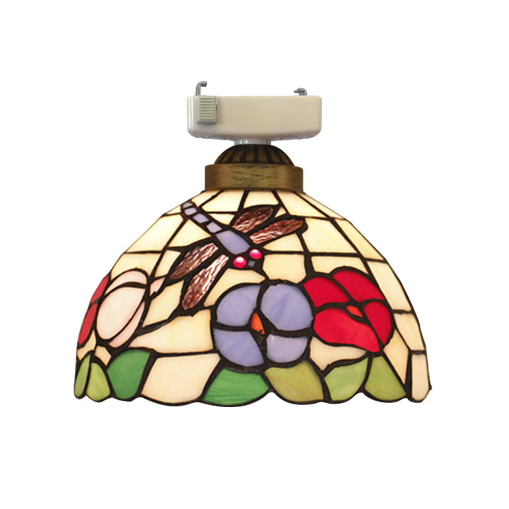 FSLiving Ceiling Light Entrance Lighting Stained Glass Toilet Lighting Small Ceiling Light E26