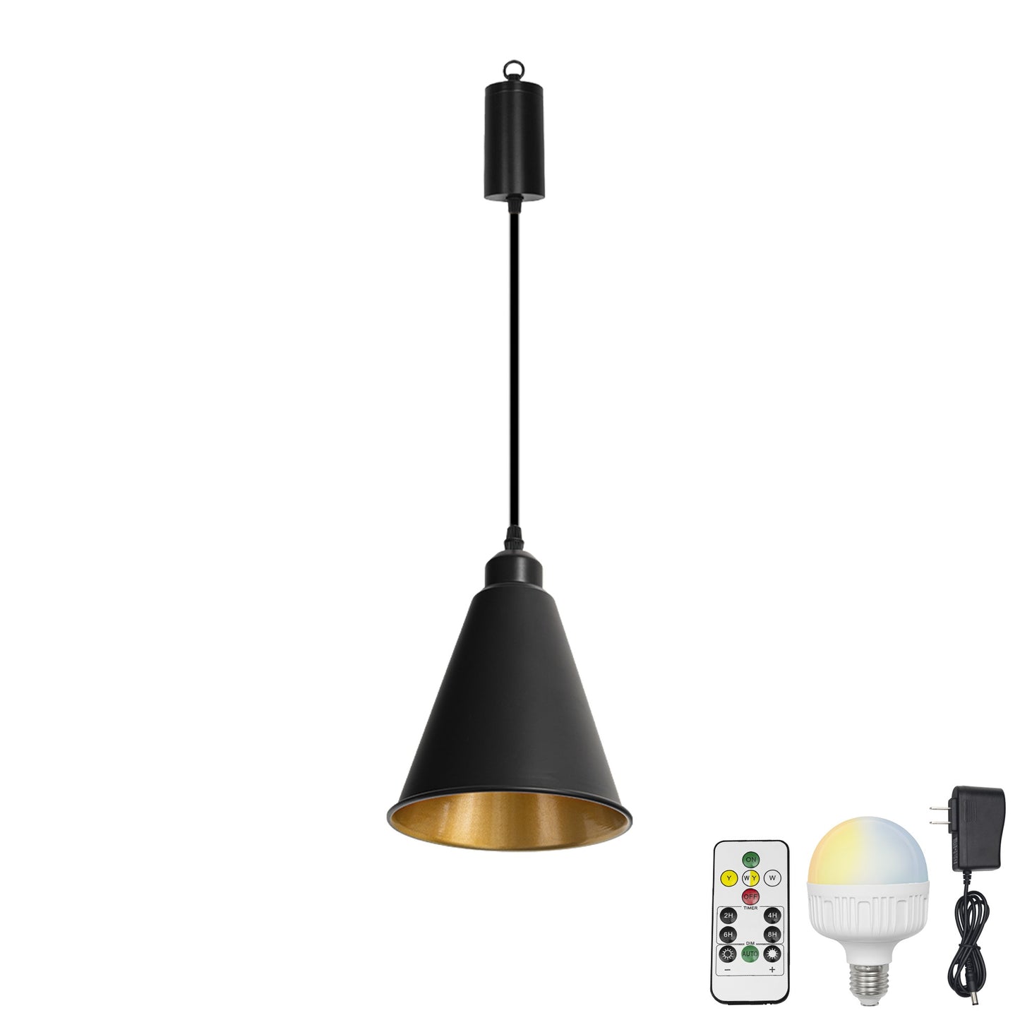 FSLiving どこでも取付可能 ペンダントライト 充電式 バッテリー内蔵式照明 調光調色 RGB タイマー リモコン付き 配線不要 電球付属 賃貸対応 ベッドサイドライト 電気工事不要 電池式照明　賃貸照明 コードレス照明 ワイヤレス照明