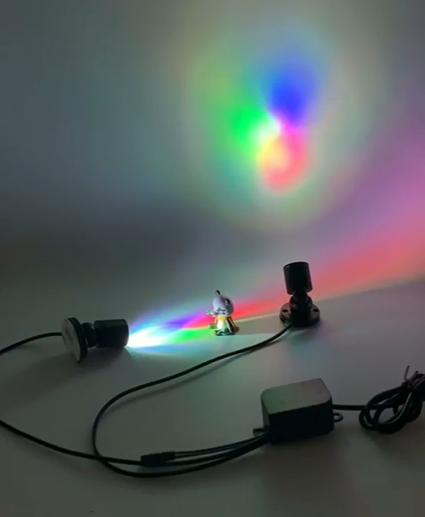 FSLiving 発光ユニット(RGB色) リモコン付き ミニスポットライト 角度調節可 ジュエリー ショーケース ディスプレイ 照明器具 ブラックシェル LEDユニット 電飾キット ミニ植物ライト LEDスポットライト